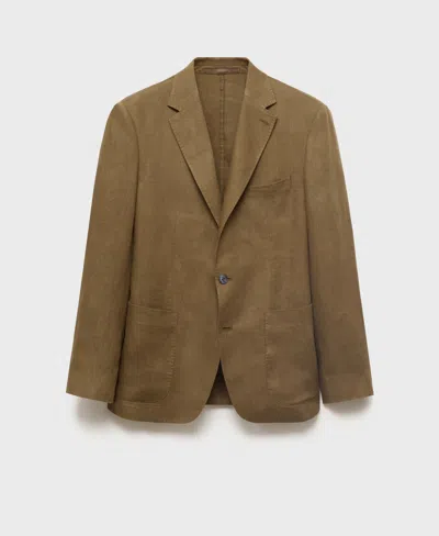Mango Men's Linen Slim Fit Salerno Blazer In Brown