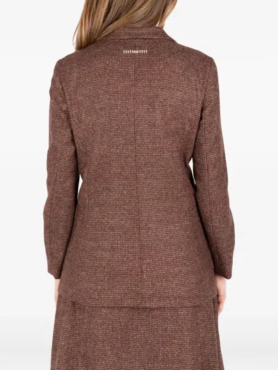 Société Anonyme Houndstooth-pattern Jacket In Brown