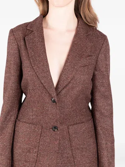 Société Anonyme Houndstooth-pattern Jacket In Brown