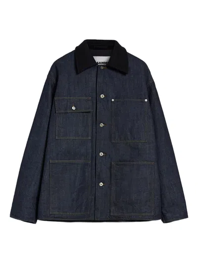 Jil Sander Denim Jacket With Chest Pockets And Collared Neck In Blue