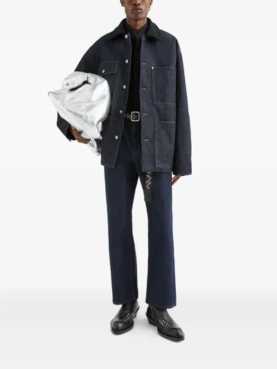 Jil Sander Denim Jacket With Chest Pockets And Collared Neck In Blue