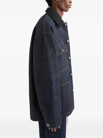 Jil Sander Denim Jacket With Chest Pockets And Collared Neck In Blue