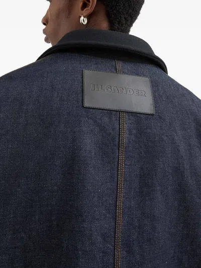 Jil Sander Denim Jacket With Chest Pockets And Collared Neck In Blue