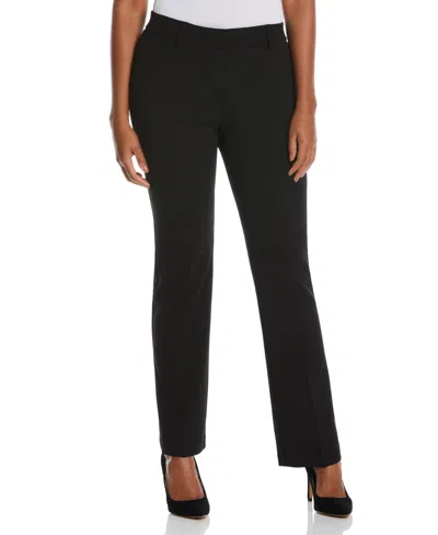 Rafaella Petite Classic Fit Clean Straight Leg Ankle Pants In Black