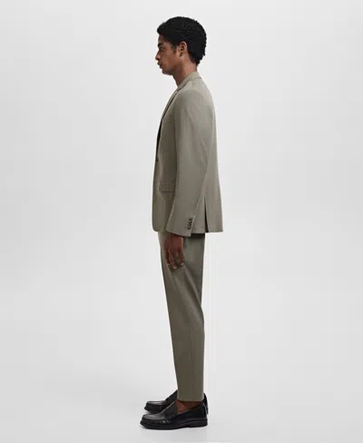 Mango Slim Fit Suit Jacket In Green