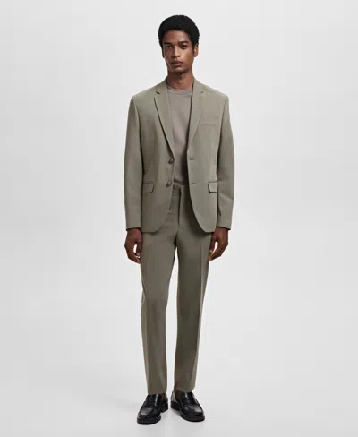 Mango Slim Fit Suit Jacket In Green