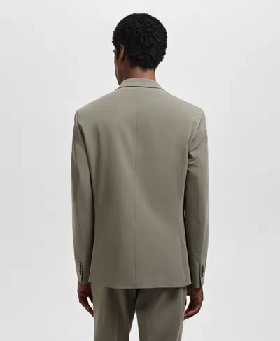 Mango Slim Fit Suit Jacket In Green