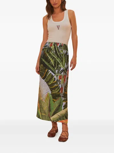 Farm Rio Amazonia Forest-print Midi Skirt In Multi