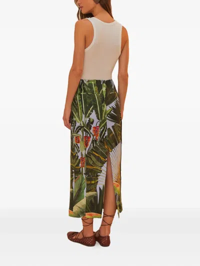 Farm Rio Amazonia Forest-print Midi Skirt In Multi