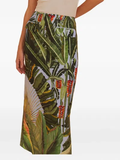 Farm Rio Amazonia Forest-print Midi Skirt In Multi