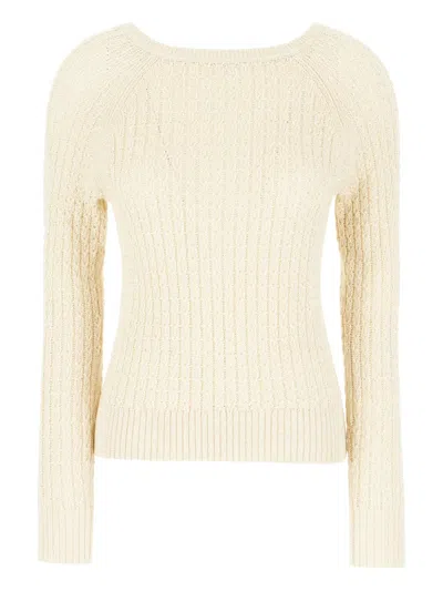 Ballantyne Knitwear Crew Neck Textured Knit In Neutral