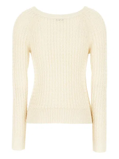 Ballantyne Knitwear Crew Neck Textured Knit In Neutral