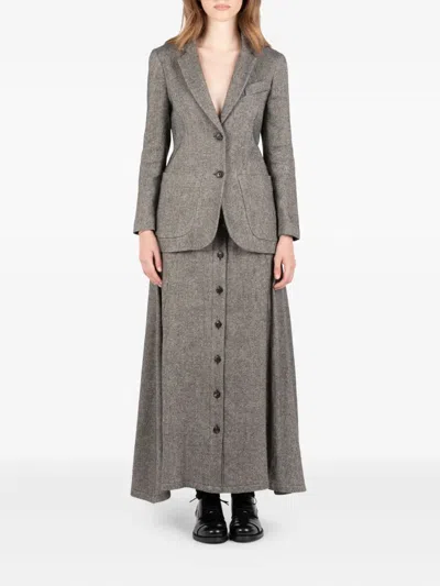 Société Anonyme Herringbone-pattern Jacket In Gray