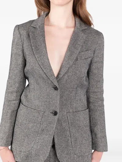 Société Anonyme Herringbone-pattern Jacket In Gray