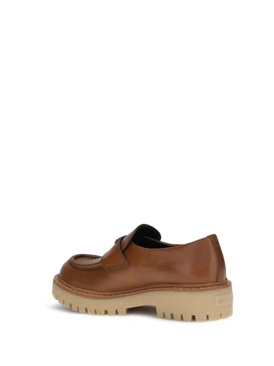 Prada St Moritz Chunky Sole Leather Loafers In Brown