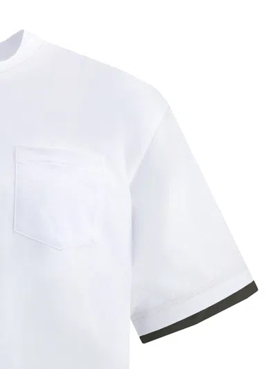 Sacai Pocket-trimmed Jersey T-shirt In White