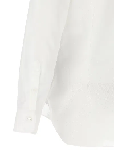 Barba Napoli Honeycomb-pattern Cotton Shirt In White