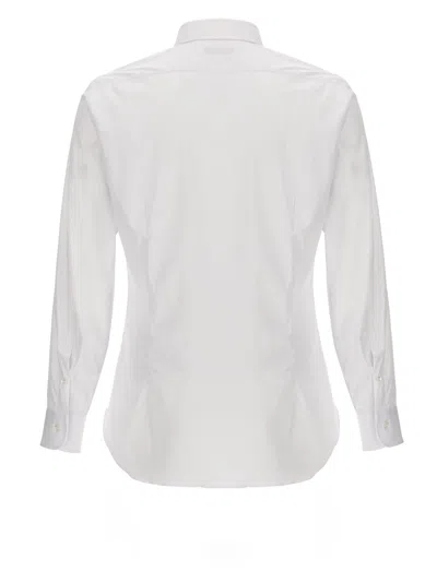 Barba Napoli Tailored Cotton Shirt Buttoned Cuffs In White