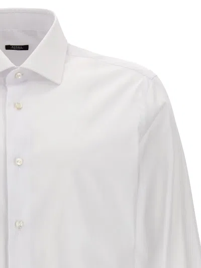 Barba Napoli Tailored Cotton Shirt Buttoned Cuffs In White