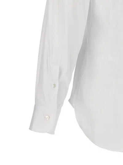 Barba Napoli Tailored Cotton Shirt Buttoned Cuffs In White