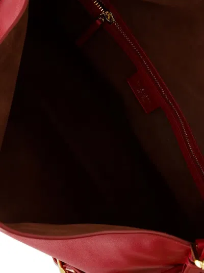 Givenchy Voyou Medium Grained Leather Shoulder Bag In Burgundy