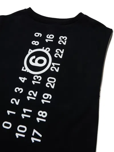 Mm6 Maison Margiela Numbers-motif Dress In Black