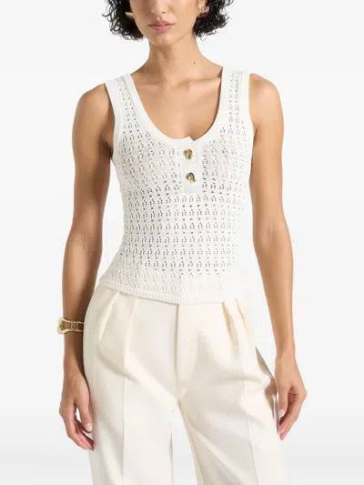 Manière De Voir Nora Pointelle Knitted Top In White