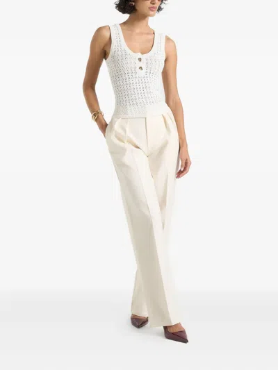 Manière De Voir Nora Pointelle Knitted Top In White