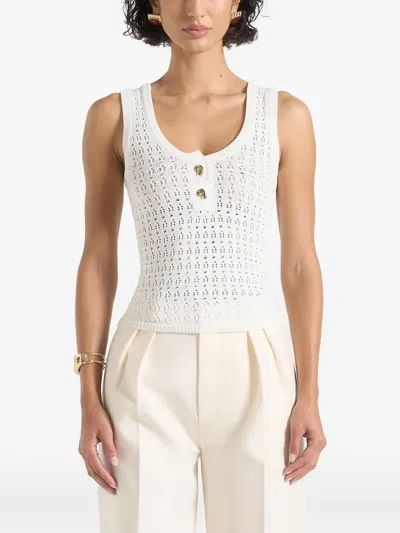 Manière De Voir Nora Pointelle Knitted Top In White