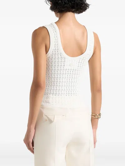 Manière De Voir Nora Pointelle Knitted Top In White