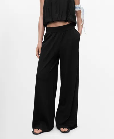 Mango Women's Fine Knit Straight Fit Pants In Black