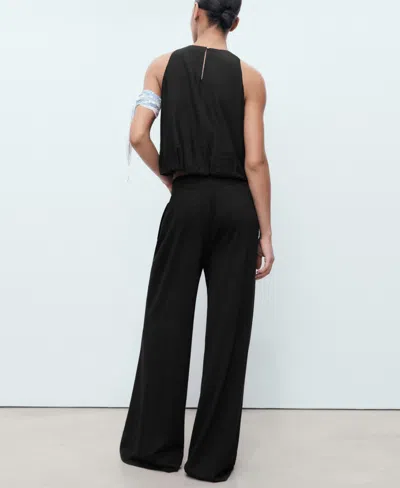 Mango Women's Fine Knit Straight Fit Pants In Black