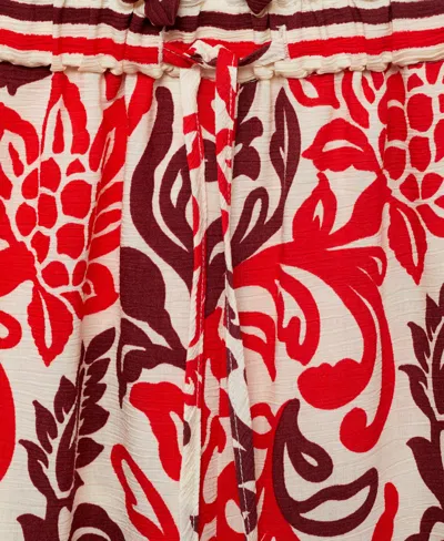 Mango Flowy Printed Trousers In Pink