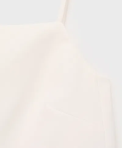 Mango Button Back Crop Camisole In Brown