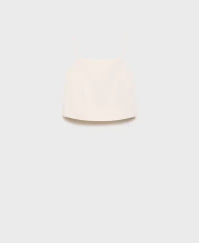 Mango Button Back Crop Camisole In Brown