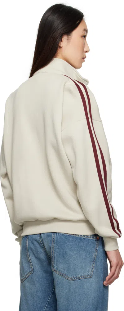 6397 Zip Stripe-detail Sweater In Gray