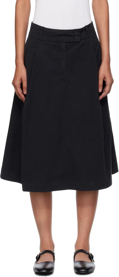 Apc A.p.c. Deborah Organic Cotton Flared Skirt Clothing In Black