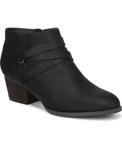 Lifestride Women's Bryce Zip Round Toe Block Heel Short Boots In Black