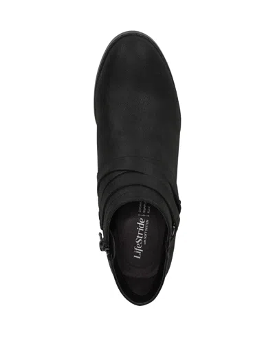 Lifestride Women's Bryce Zip Round Toe Block Heel Short Boots In Black