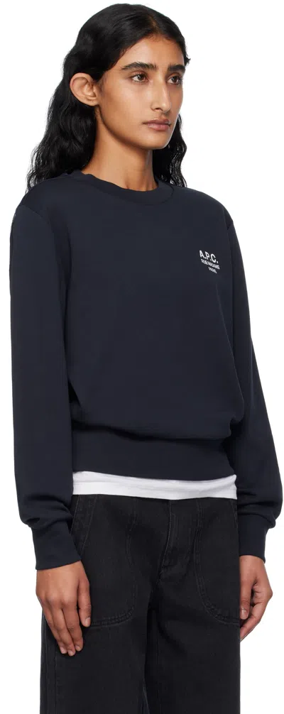Apc A.p.c. Navy Blue Cotton Sweatshirt