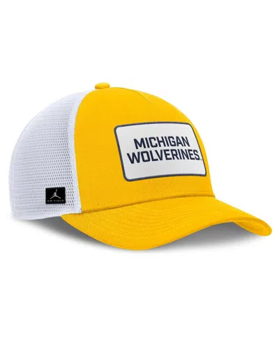 Jordan Men's Michigan On-field Rise  Brand College Trucker Adjustable Hat In Yellow