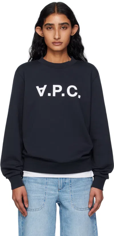 Apc Elisa Vpc Logo Sweatshirt In Inverted Print In Blue