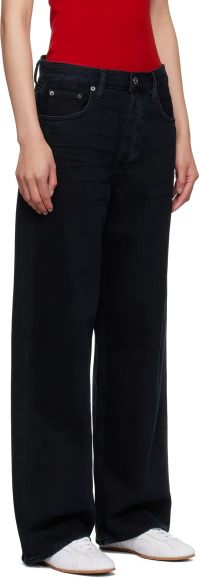 Agolde Ren High-rise Cropped Straight Jeans In Black