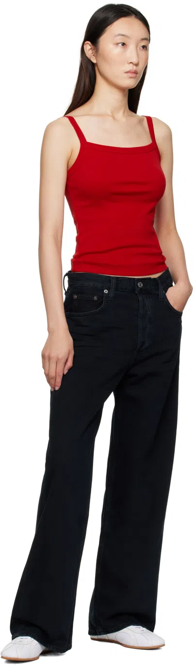 Agolde Ren High-rise Cropped Straight Jeans In Black