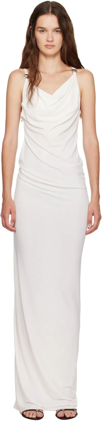 Coperni White Logo Maxi Dress In White