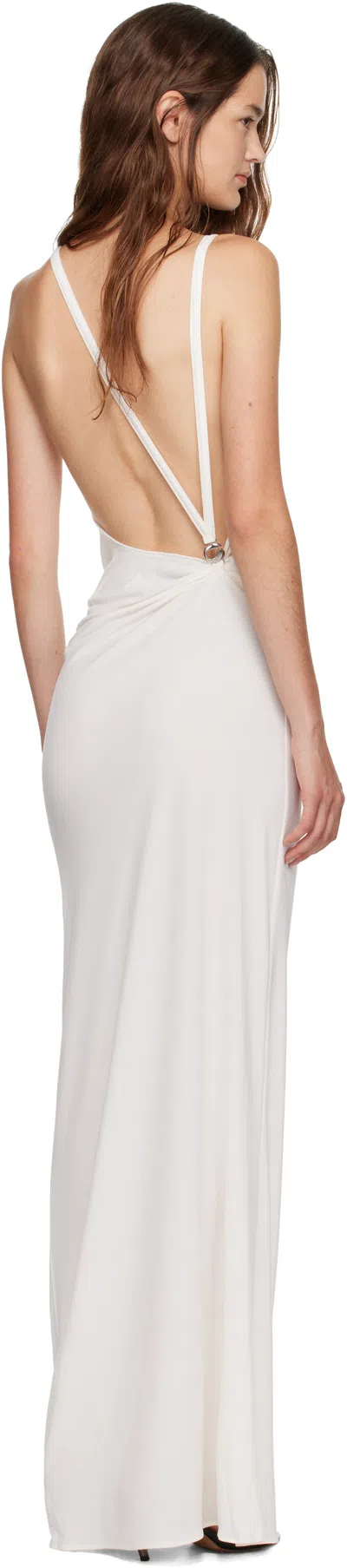 Coperni White Logo Maxi Dress In White