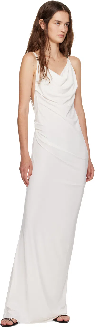 Coperni White Logo Maxi Dress In White