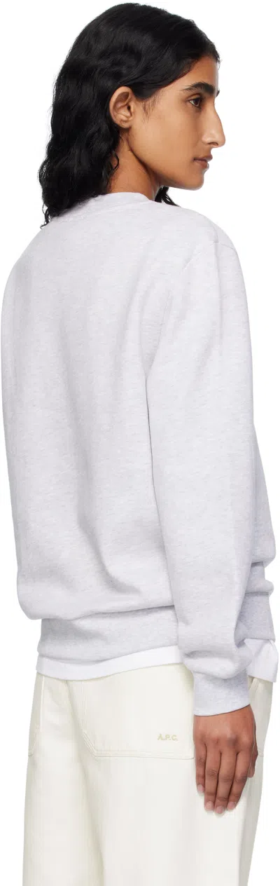 Apc A.p.c. Melange Light Grey Stretch Cotton Sweatshirt In Gray