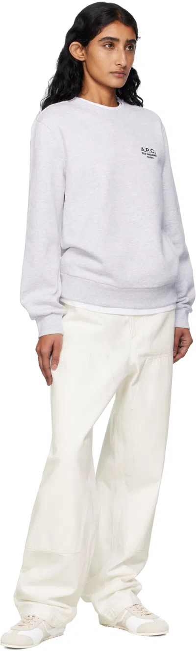 Apc A.p.c. Melange Light Grey Stretch Cotton Sweatshirt In Gray