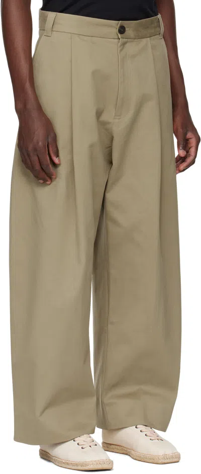 Studio Nicholson Pleat-detail Trousers In Brown